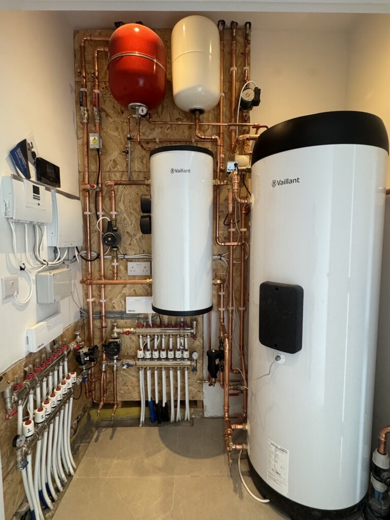 air source heat pump logistics organised in a large Tewkesbury home